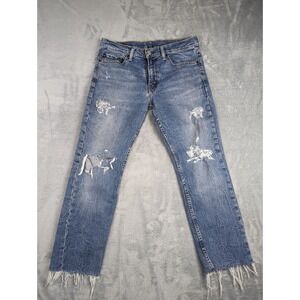 Levis 511 Distressed‎ Denim Rock Biker Jeans Size 34 X 30